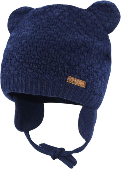 Baby Hat Cute Bear Infant Toddler Earflap Fleece Lined Beanie Warm Caps for Fall Winter