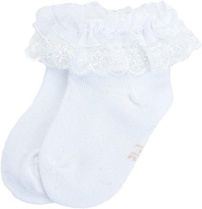 Baby Girls Princess Frilly Lace Ruffle Socks 3 Pack Months