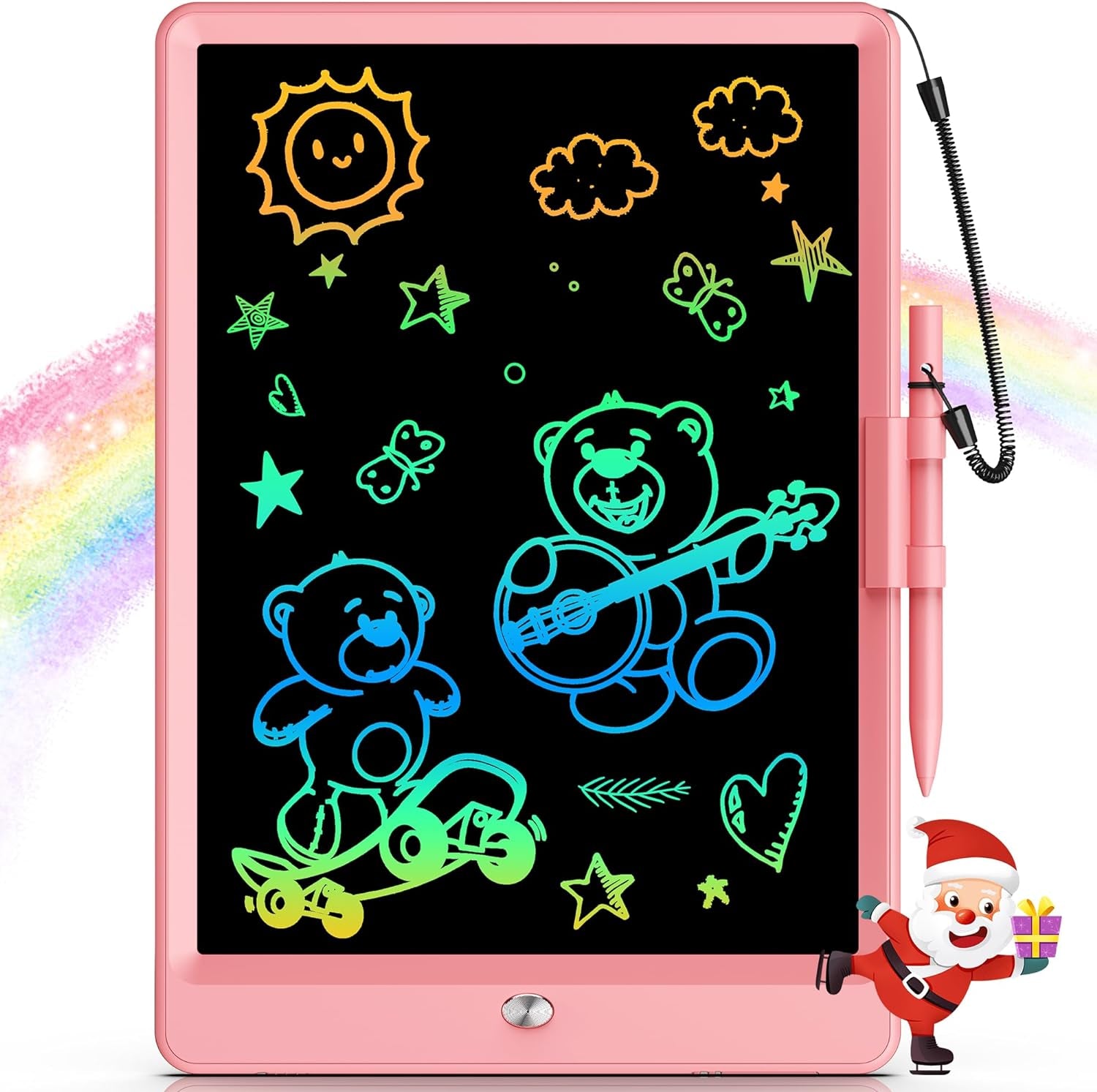 10 Inch LCD Writing Tablet for 3-8 Year Olds - Electronic Drawing Pad and Doodle Board as Educational Birthday Gifts for Girls and Boys (Pink)