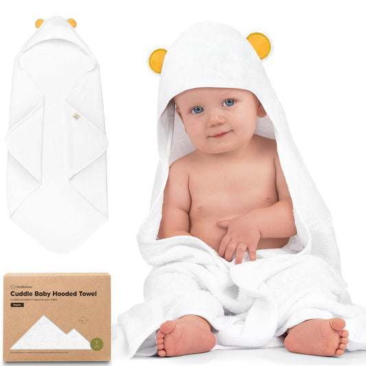 Hooded Baby Towel for Newborn - Viscose Derived from Bamboo Large Baby Bath Towels with Hood for Boys, Girls, Toddler, Extra Absorbent & Soft Newborn Bath Essentials (Bear)