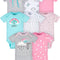 Baby Girls' 8-Pack Short Sleeve Onesies Bodysuits