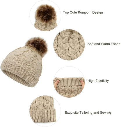 Baby Girl Hat Baby Beanie Knit Toddler Winter Hats for Girls Boys Warm Infant Cap Pom Pom