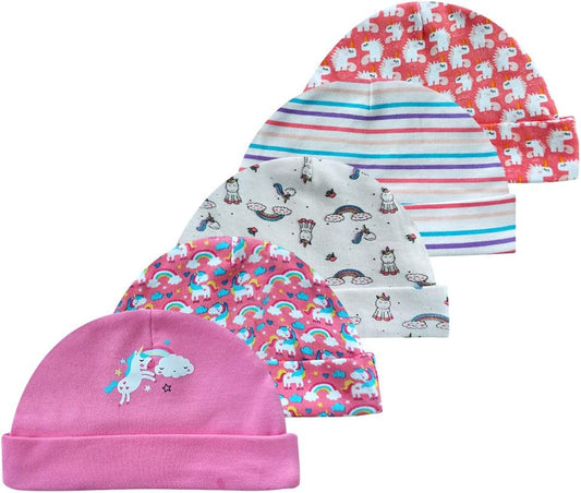 Baby Soft Cotton Organic Cap and Mitten Set Sunny Hatsfor Hospital Baby Boy and Girl(0-6 Months)