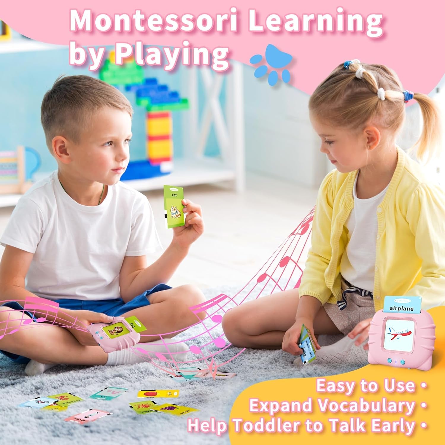 Toddler Toys Talking Flash Cards for 2 3 4 5 6 Year Old Boys and Girls, Autism Sensory Toys for Autistic Children, Learning Educational Montessori Speech Therapy 248 Sight Words Kids Gifts