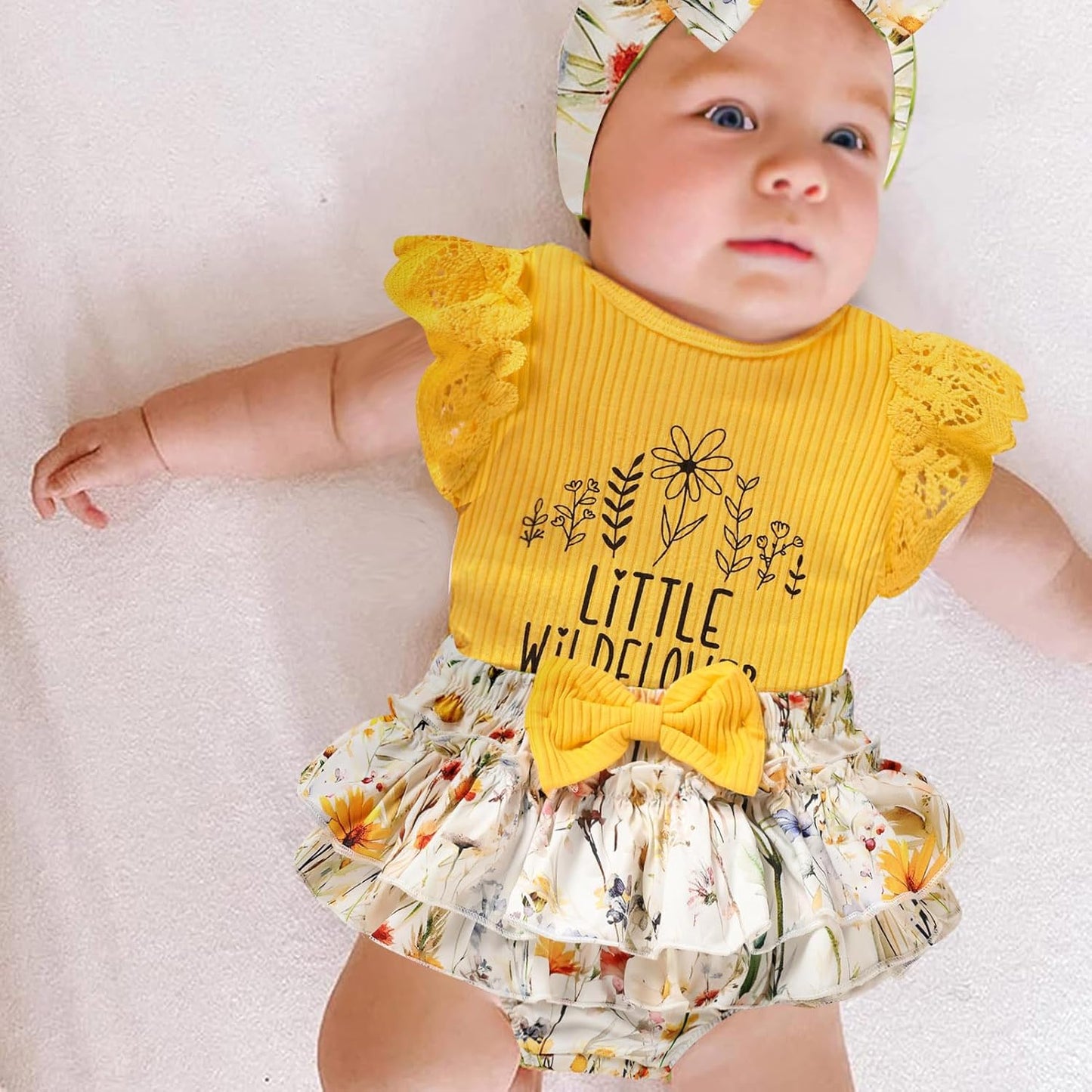 Newborn Baby Girl Clothes Infant Ruffles Romper Shorts Set Floral Summer Outfits Cute Baby Clothes Girl