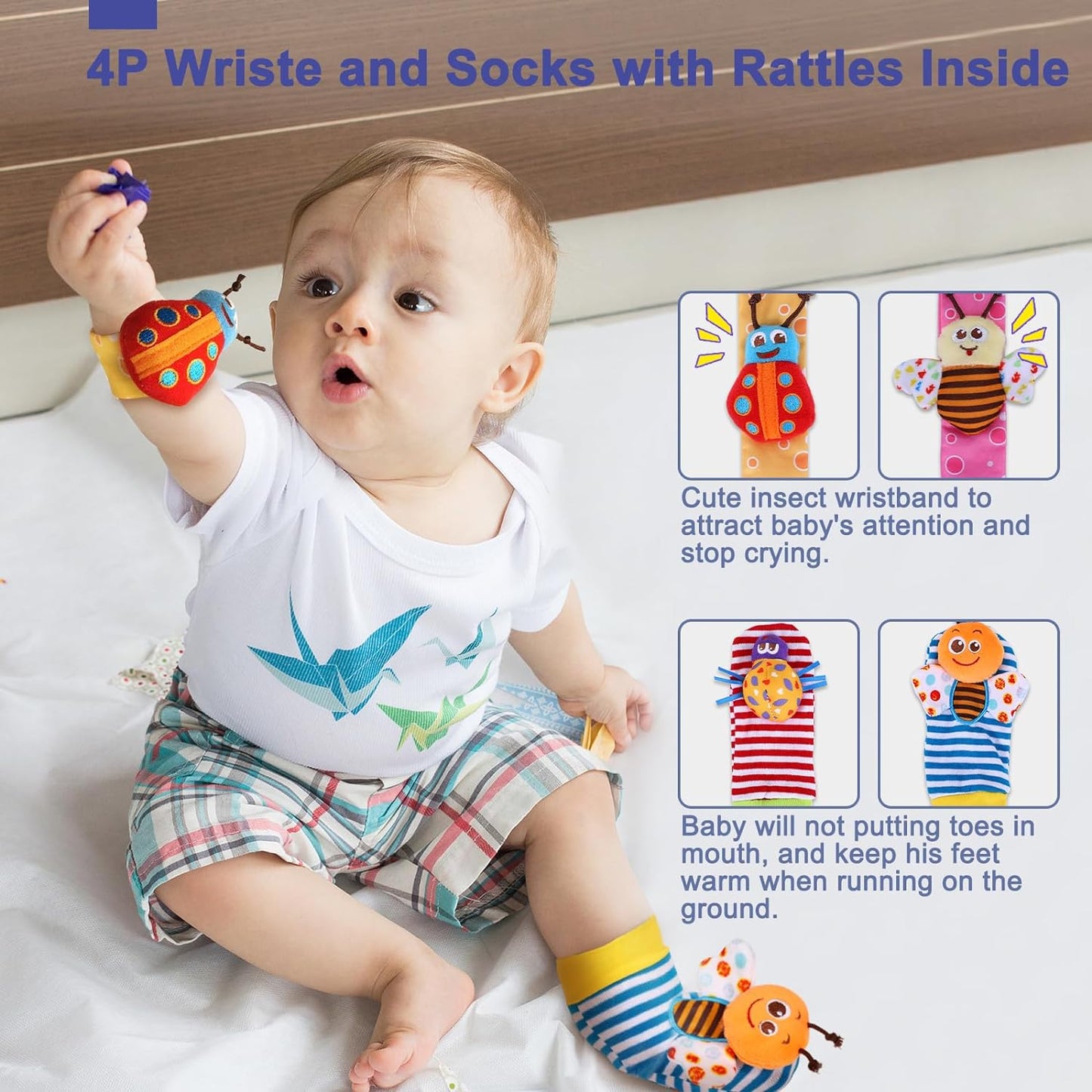 18Pcs Baby Toys 3-6 Months, Baby Rattles 0-6 Months, Newborn Infant Baby Toys 0-3 Months, Baby Rattles 0-6 Months, Baby Toys 6 to 12 Months, Baby Boy Girl Gifts Set