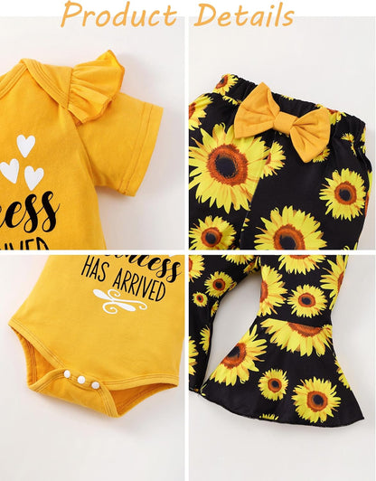 Newborn Baby Girl Clothes Outfits Infant Clothing Ruffle Romper Top Floral Pants Outfit Sets for Baby Girls 0-18M